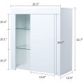 Glossy LED Buffet Cabinet Single Door Sideboard